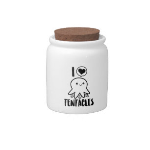 I Love Tentacles T-shirt Cute Octopus Tee Candy Jar