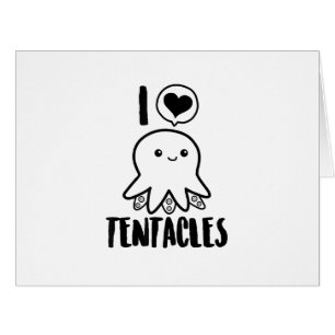 I Love Tentacles T-shirt Cute Octopus Tee Cards