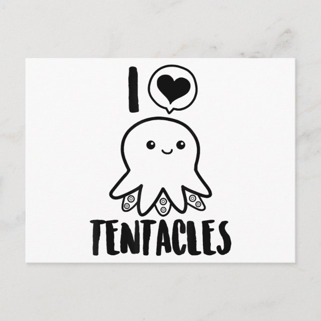 I Love Tentacles T-shirt Cute Octopus Tee Holiday Postcard (Front)