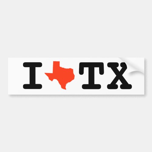 I love Texas bumper sticker