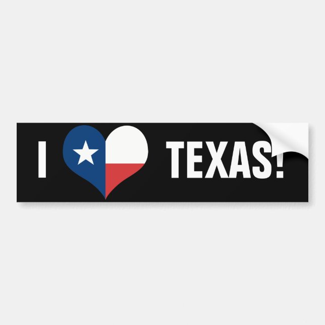 I love Texas Bumper Sticker (Front)