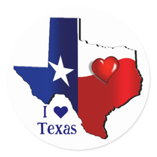 I Love Texas Classic Round Sticker
