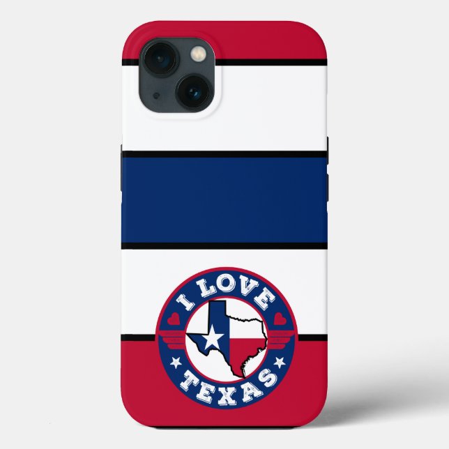 I Love Texas Color Matched Stripes Retro Flag Case-Mate iPhone Case (Back)