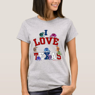 I Love Texas-Colorful Armadillos T-Shirt