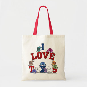 I Love Texas-Colorful Armadillos Tote Bag