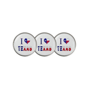 I Love Texas Flag Golf Ball Marker