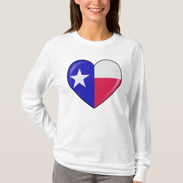 I Love Texas - Heart of Patriotic Texan T-Shirt (Front)