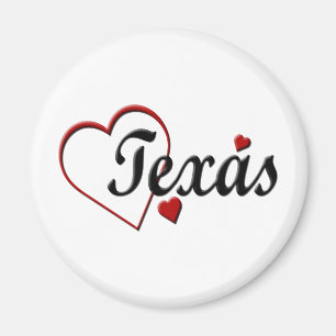 I Love Texas Hearts Magnet