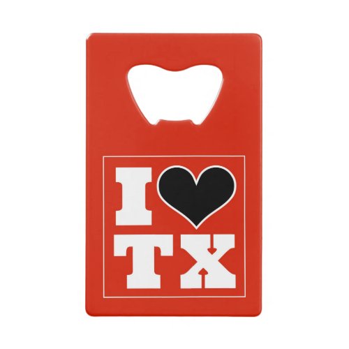 I Love Texas Lubbock BBQ Credit Card Bottle Opener