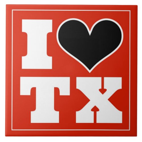 I Love Texas Lubbock Ceramic Tile