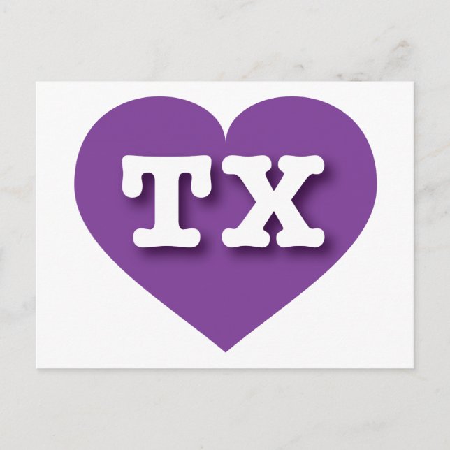 I love Texas - purple heart Postcard (Front)