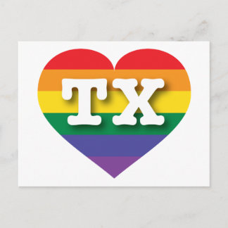 I Love Texas Rainbow Heart Postcard