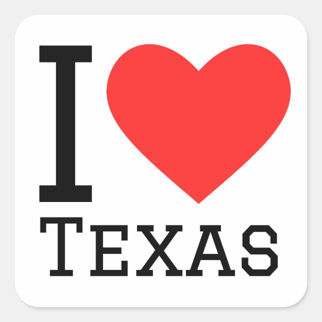 I love Texas  Square Sticker (Front)