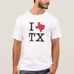 I Love Texas T-shirt at Zazzle