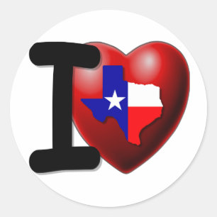 I Love Texas - The Lone Star State Classic Round Sticker