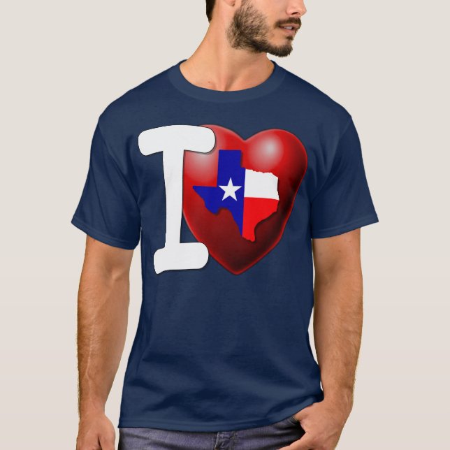 I Love Texas - The Lone Star State T-Shirt (Front)