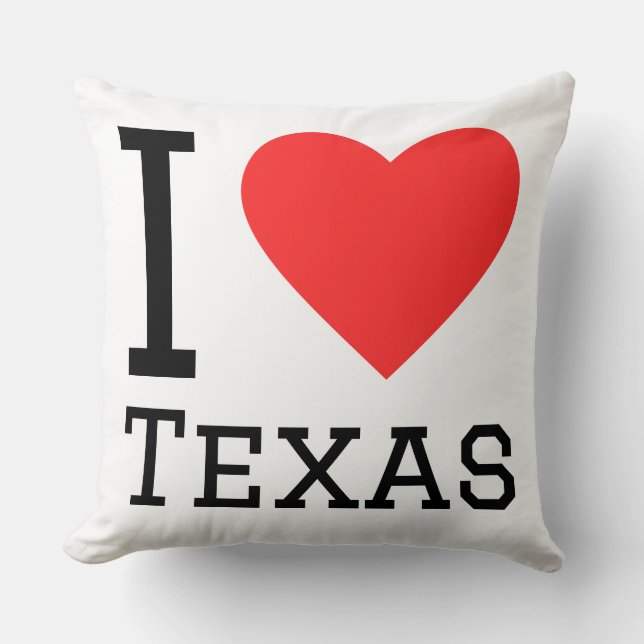 I love Texas  Throw Pillow (Front)