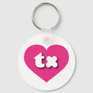 I love Texas  - tx hot pink heart Keychain