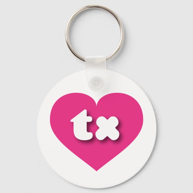 I love Texas  - tx hot pink heart Keychain (Front)