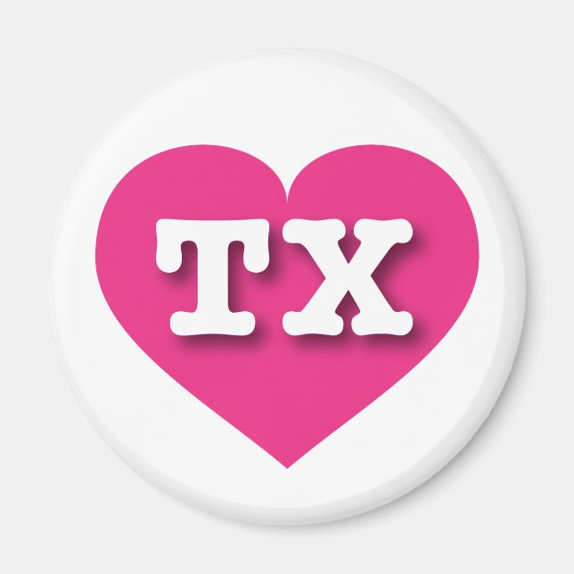 I love Texas - TX hot pink heart Magnet (Front)
