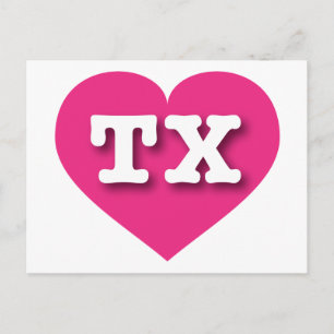 I love Texas - TX hot pink heart Postcard