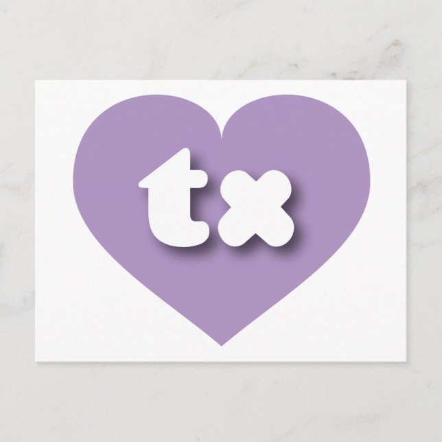 I love Texas - tx lavender heart Postcard (Front)