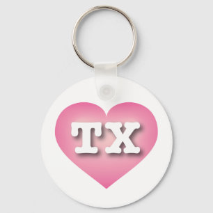 I love Texas - TX pink fade heart Keychain