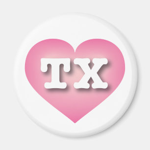I love Texas - TX pink fade heart Magnet