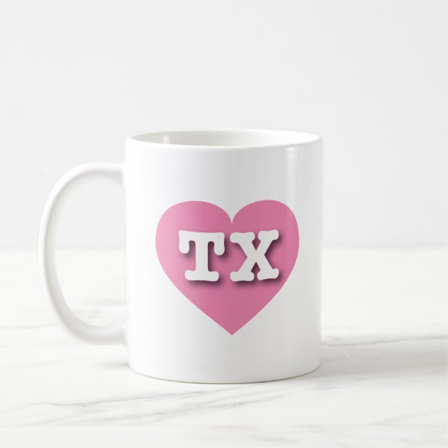 I love Texas - TX pink heart Coffee Mug (Left)