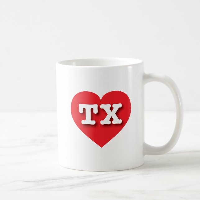 I love Texas - TX red heart Coffee Mug (Right)