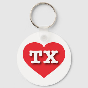 I love Texas - TX red heart Keychain