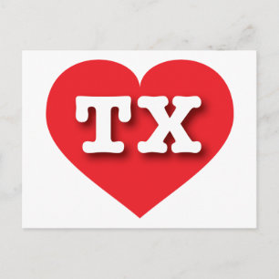 I love Texas - TX red heart Postcard