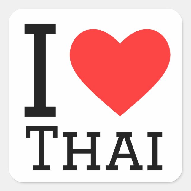 I love Thai  Square Sticker (Front)