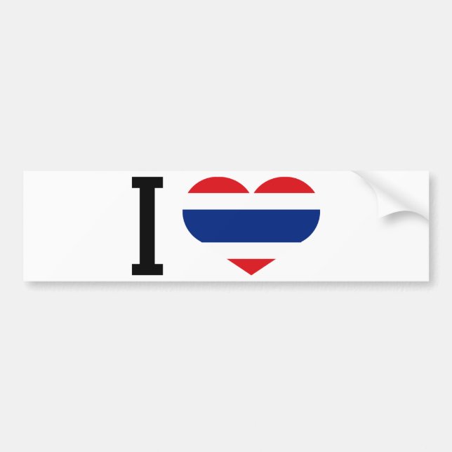 I love Thailand Bumper Sticker (Front)