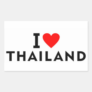 I love Thailand country like heart travel tourism Rectangular Sticker
