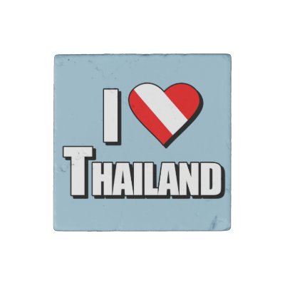 I Love Thailand Diving Stone Magnet