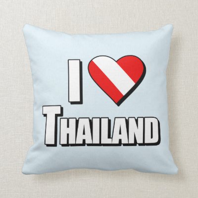I Love Thailand Diving Throw Pillow