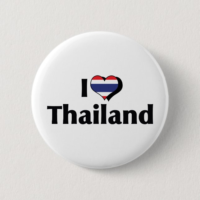 I Love Thailand Flag Pinback Button (Front)