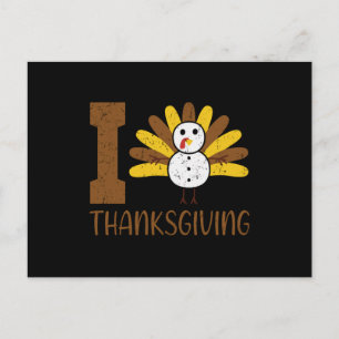 I Love Thanksgiving Cute Turkey Funny Holiday Gift Postcard