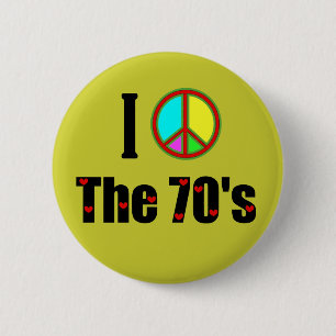 I love the 70's Peace Sign Pinback Button