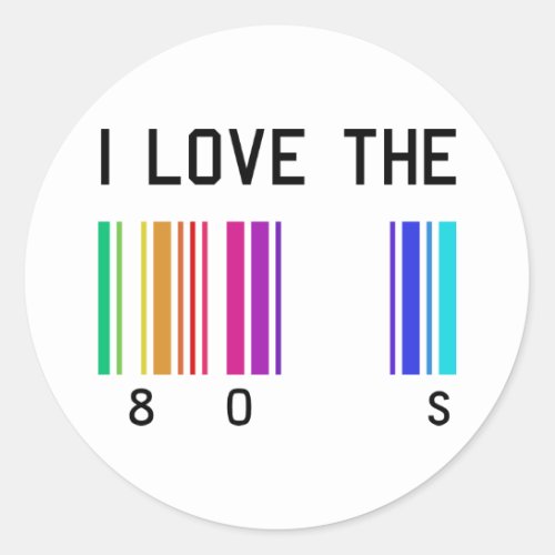 I love the 80s design classic round sticker
