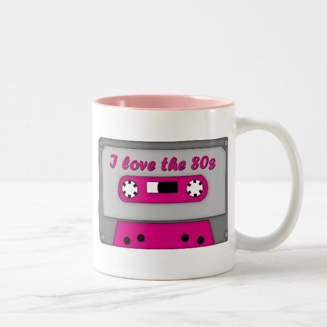 I Love The 80s (cassette) Two-Tone Coffee Mug (Right)