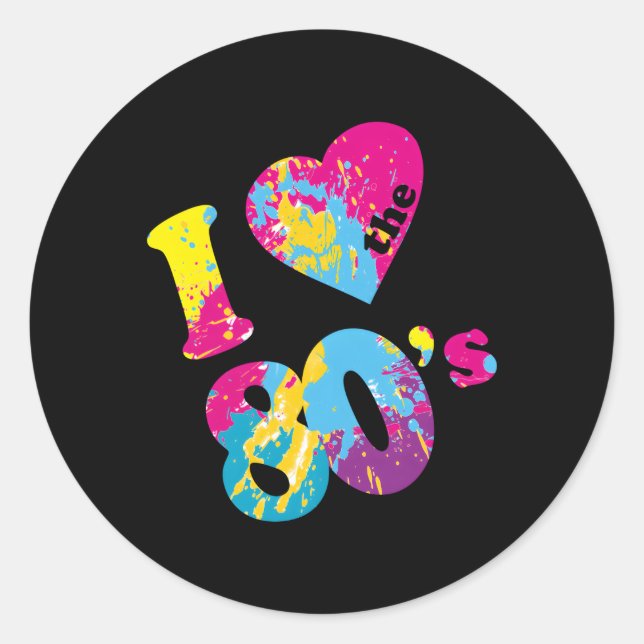 I Love The 80'S Classic Round Sticker (Front)