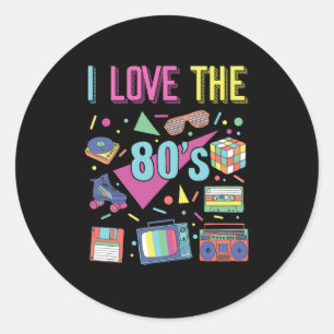 I Love The 80s Clothes for Women and Men Party Classic Round Sticker