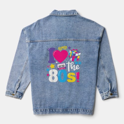 I Love The 80s Clothes for Women and Men Party Fun Denim Jacket