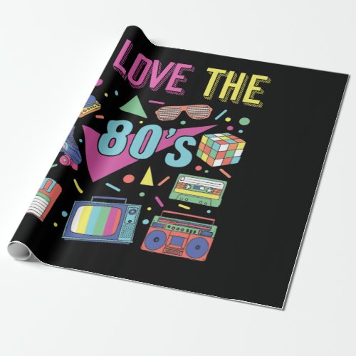 I Love The 80s Clothes for Women and Men Party Wrapping Paper