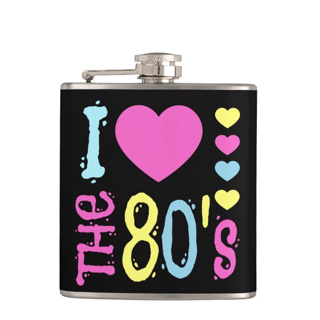 I Love the 80s Disco Costume Flask (Front)