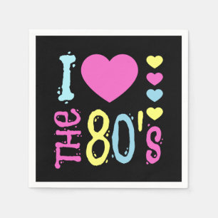 I Love the 80s Disco Costume Napkins
