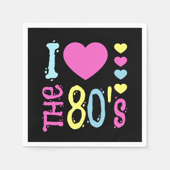 I Love the 80s Disco Costume Napkins (Front)