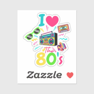 I love The 80's Eighties Sticker